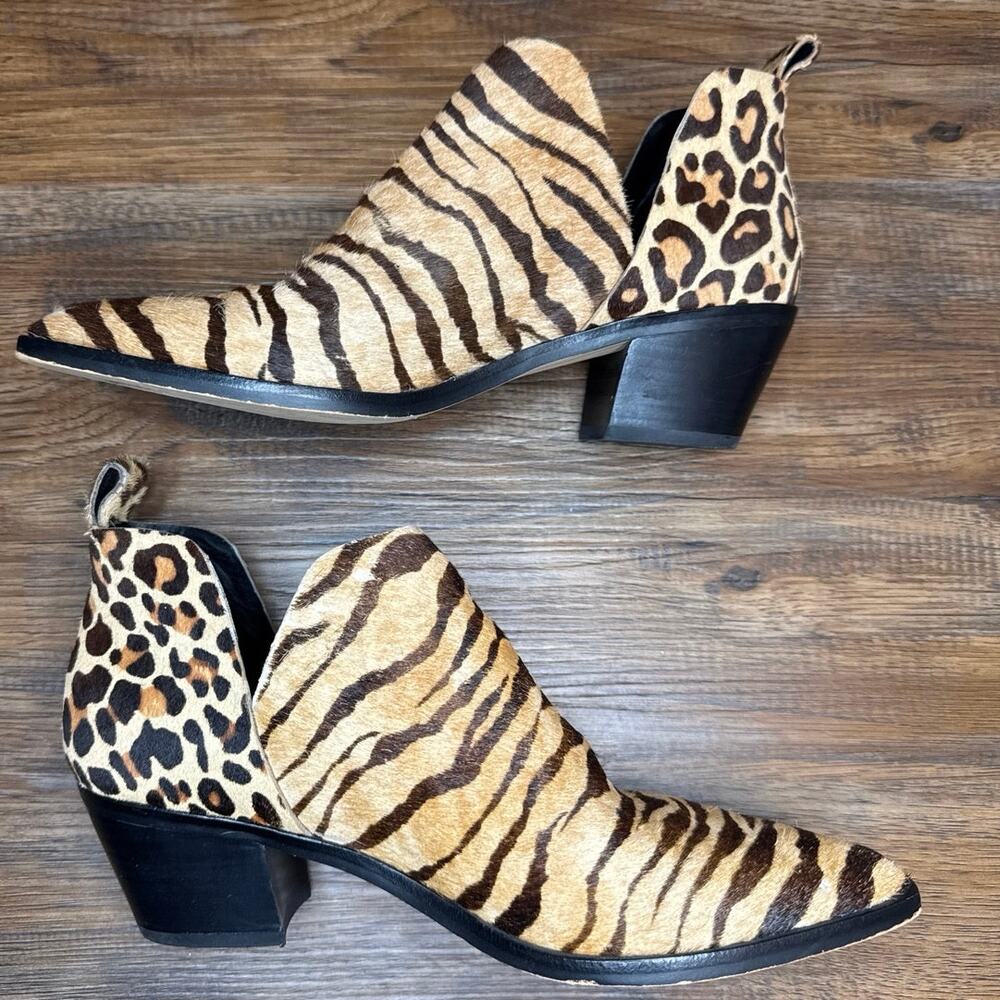 Dolce Vita size 7.5 Sonni Fur mixed animal print booties - Picture 9 of 12
